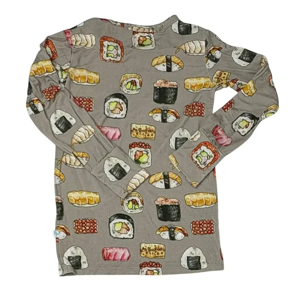 Posh Peanut Bamboo Sushi 2pc Pant Pajama Set‎ Tan 4T Whimsygoth Cottage Foodie
